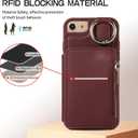 Wallet Case for iPhone 7/8/SE 2020/2022 Leather Clasp Flip Zipper Purse with Shoulder Strap Card Holder Phone Cover for iPhone7 iPhone8 7s 8s i SE2020 SE2022 2/2nd/3/3rd Generation SE2 SE3 Red