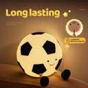 Soccer Night Light for Kids, Cartoon Soccer Lamp Silicone Baby Nursery Night Light with 3 Level Dimmable Rechargeable Bedside Lamp Nightlight Gifts for Kids Toddler Bedroom Home Office Decor
