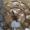 Cuspin 20 Inch Wall Clock, Large Modern Decorative Wall Clocks for Living Room Decor, Metal Round Clock Battery-Operated Silent Non Ticking Retro Design Arabic Numerals, Bronze