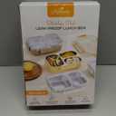 KTKUDY Stainless Steel Bento Box for Kids & Adults - 25 oz - Leakproof 3 Compartment Metal Lunch Container - 18/8 Stainless Steel Lunch Box Kids - Ideal for School, Office & Outdoor (Yellow)