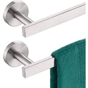 20 Inch Bathroom Towel Bar Bath Towel Rack Kitchen Towel Holder Towel Shelf Wall Mounted SUS304 Stainless Steel 2 Pack Brushed Nickel AN4001BR-L20-P2