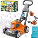 Bubble Lawn Mower for Kids Ages 3-6, 3-in-1 Bubble Machine Maker with 10 Bubble Solution, Outdoor Push Toy for Toddlers Boys Girls, Summer Birthday Christmas Easter Gift for Age 3 4 5 6 Year Old