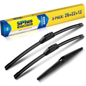 5 PLUS 26"+22"+12" Windshield Wipers Replacement for Toyota Venza 2015 2014 2013 2012 2011 2010 2009 Wiper Blades,Windshield Wiper Blades Original Equipment Replacement (Pack of 3)