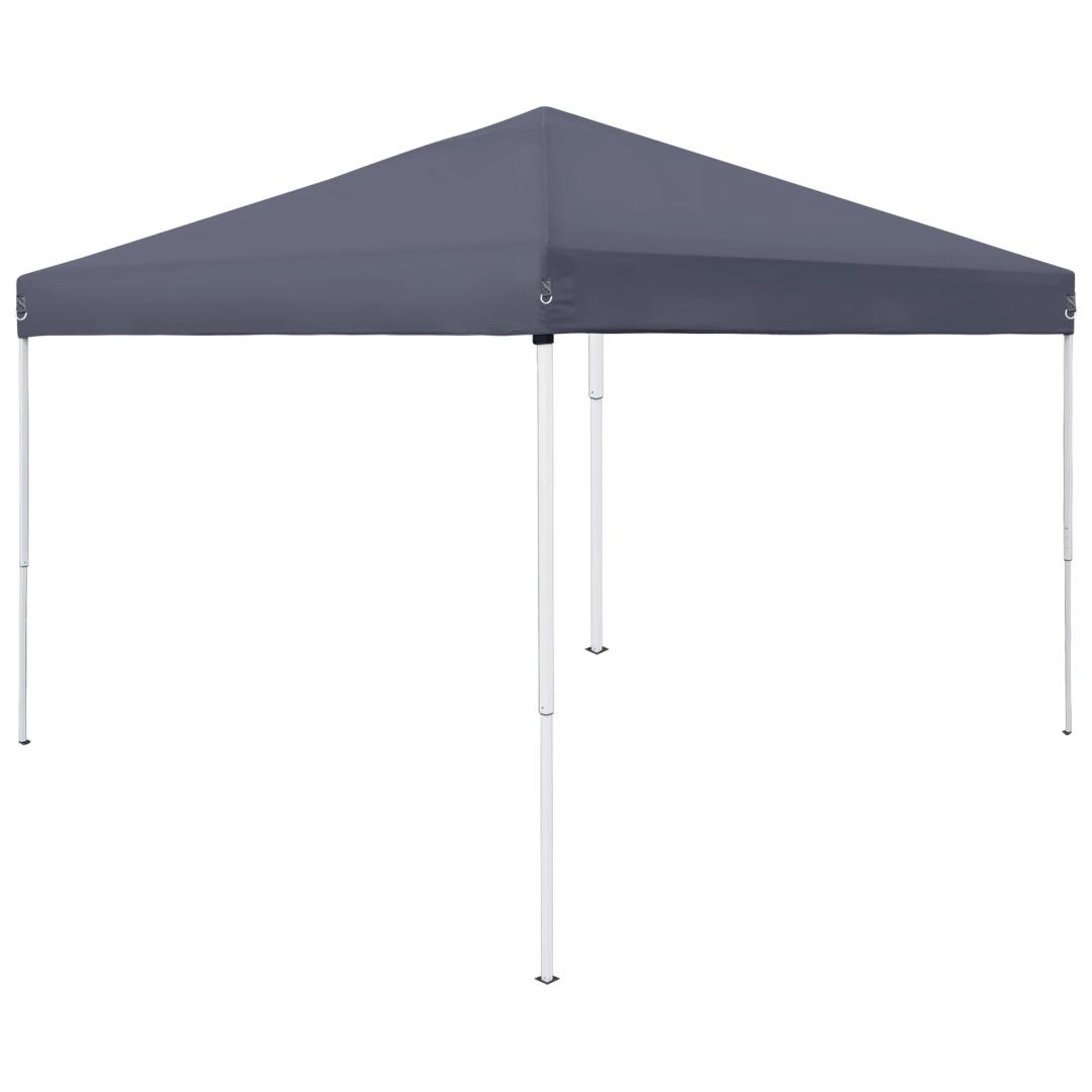 10 x 10 ' Canopy Tent Pop Up Adjustable Heights Instant Waterproof Shelter Grey
