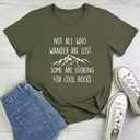 YITAN Women Cute Tees NOT All WHO Graphic Crewneck T-Shirts (Green, L)