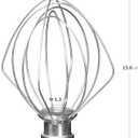 K45WW Wire Whip Attachment for Tilt-Head Stand Mixer for KitchenAid Stainless Steel Egg Cream Stirrer, Flour Cake Balloon Whisk