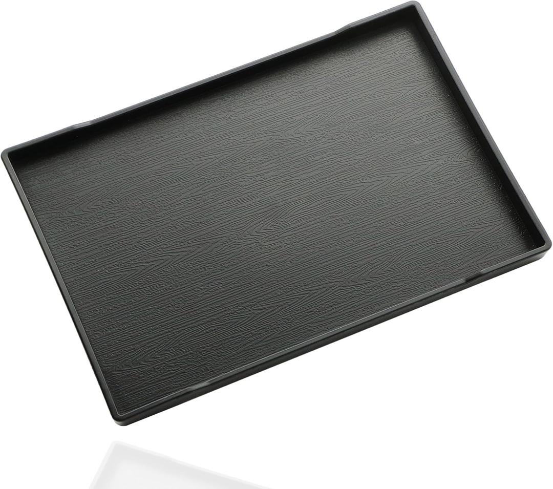 Black Serving Tray (13.5 x 9.6 inch) for Gathering Small Items | Serving Accessory, Spa, Coffee, Drinks, Tea, Bar, Party, Seasoning, Perfume and Display Use.