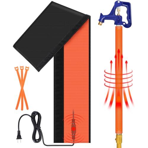 38.5" x 7" Water Pipe Heat Blanket with Thermostat, Self Regulating Faucet Heating Blanket, Winter Heating Tape for Metal and Plastic Pipes, 120V, Thermostat Max Temp 140˚F(1 Pack,Orange)