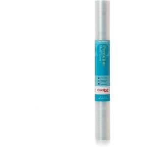 Con-Tact Brand Premium Plus Non-Adhesive Shelf Liner, Heavy Duty and Multi-functional Drawer Liner, 18" x 4', Ribbed Clear, Pack of 6 Rolls