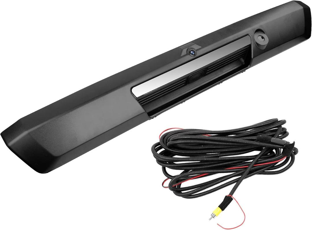 Tailgate Handle Liftgate Latch Handle with Rear View Backup Camera, Compatible with 2017-2022 Ford F250 F350 F450 Super Duty Replaces# HC3Z-9943400-NA HC3Z-9943400-NB