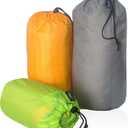 Frelaxy Stuff Sack Set 3-Pack (3L&5L&9L), Ultralight Ditty Bags with Dust Flap for Traveling Hiking Backpacking (Neon Green&Orange&Gray)