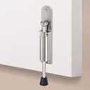 HOMOTEK Kickdown Door Stopper Heavy-Duty Adjustable Spring Loaded Telescopic Foot-Operated Door Holder with Easy Step-On/Off Release Kick Down Stop Wall Protecto, 1 Pack, Sliver