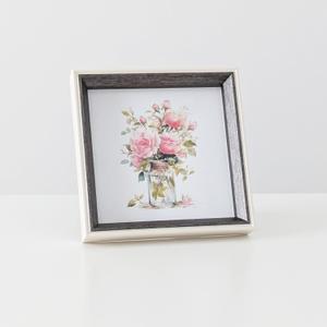 5x5 Gray Square Picture Frame 5x5 Resin Photo Frame Wall and Desktop Display Picture Frame, Plexiglass