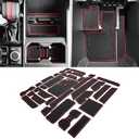 Auovo Cup Holder Insert Liners Compatible with Toyota Tundra Accessories 2026 2025 2024 2023 2022 Custom Non-Slip Cup Holder Door Pocket Liner Center Console Interior Mats (Dark Blue, 31-pc Set)