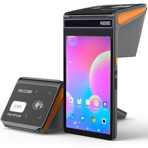 4G & WiFi POS Terminal,Alacrity 3GB RAM 16GB ROM Adnroid POS System Cash Register with 8 Inch 800 * 1280 IPS Touch Screen,58mm Receipt & Label Printer 90mm/s Printing Speed,2D Barcode Scanner and NFC