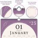 Wall Calendar 2026, 12 Months, 17" x 12" Large Wall Calendar 2026 with Hanger, Thick Paper and Spiral Binding, Vintage Arch Design.