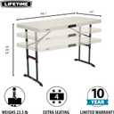 LIFETIME 80387 4-Foot Commercial Adjustable Folding Table, Almond