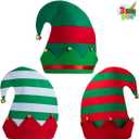 JOYIN 3 PCS Unisex Christmas Elf Hats for Christmas, Xmas Hats for Kids Adults, Funny for Xmas Party Gifts