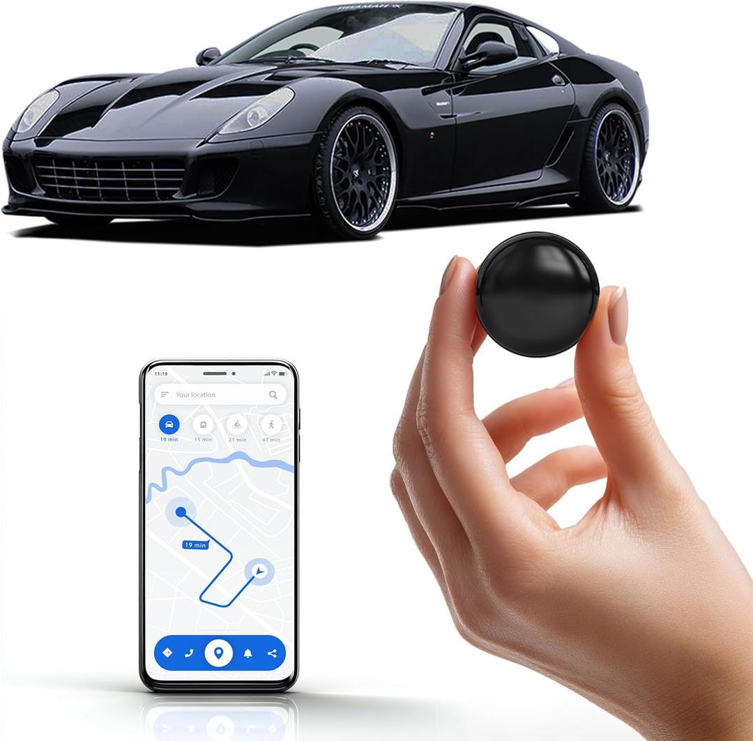 Mini GPS Tracker for Vehicles - No Monthly Fee Car Tracker with Anti-Loss, Location History & Long Battery Life, Compatible with Android   (Black)