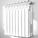 Quiet Energy Saving Hot Water Radiator, 8-Panel Wall-Mounted Aluminum Radiator Heater for Kitchen, Bathroom and Bedroom