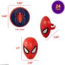 DecoPac Marvel's Spider-Man Spider and Mask Rings, Spider-Man Cupcake Decorations, Red and Blue Food Safe Cake Toppers 24 Pack