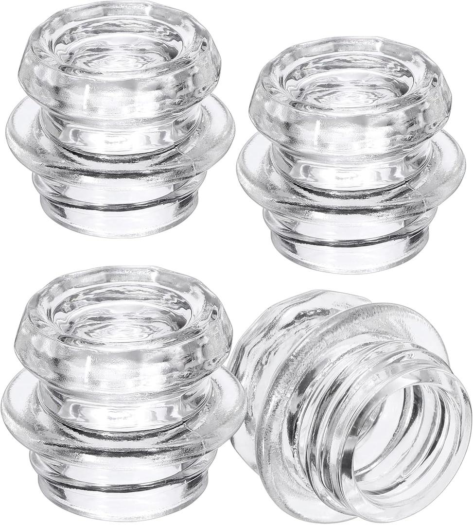 4 Pack Coffee Percolator Glass Top Replacement, Clear Coffee Filter Glass Knob for Electric and Stove Pots, Heat-Resistant Percolator Parts Camping Accessories for Coffee Filter and Makers