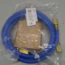 R1234YF Refrigerant Charge Hose Kit with R1234YF Self-Sealing Can Opener, R1234YF Low Side Quick Coupler, with 1/2’’ LH Can Tap Opener Low Pressure Gauge and 59'' Recharge Hose