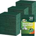 SCRUBIT Scouring Pads - Heavy Duty Scrub Pads for Cleaning Dishes - Non-Scratch - Reusable - Green (50, Green)