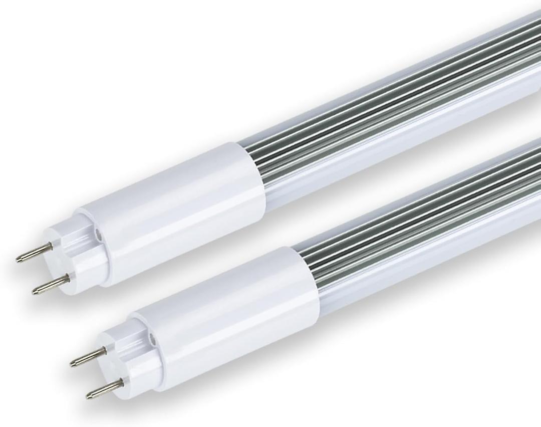 T8 T12 4FT LED Bulbs Light Tube Type A+B 18W 2250LM, F32T8/F40T12 LED Fluorescent Replacement(18W=30W), 5000K Daylight, Plug and Play or Ballast Bypass, Dual-End, UL & DLC Listed(2 pcs)