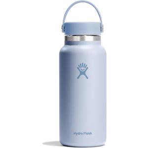 Hydro Flask Water Bottle - Insulated Stainless Steel - Wide Mouth Flex Lid, Non Spill, Leakproof and Refillable in 32 Oz Surf Blue
