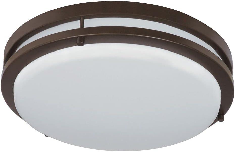 Good Earth Lighting Gel Jordan 14 in. LED Flush Mount LT Bronze, Dimmable, 1700 Lumen, 3000K, 50,000 Hour Rated Lamp Life