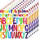5 x 416pcs Letter Stickers, 8 Sheets 1 inch 2 inch Lowercase & Capital Self Adhesive Alphabet Stickers Waterproof Vinyl Letter Decals for Scrapbooking Mailbox Poster Crafts (Colorful)