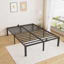 18 Inches Full Size Bed Frame, Heavy Duty Metal Platform Bed Frame No Box Spring Needed, Easy Assembly, Noise Free Bedframe with Mattress Slide Stopper
