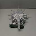 2025 Upgraded Christmas Tree Topper Projector Light with Rotating Bright LED & Wide Coverage, Universal Fit for Any Height Tree, Easy Install, Stable Base, Holiday & Party Decorations (Frosted Silver)