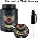 Pet Urn for Dogs and Cats Ashes, Memorials Stainless Steel Urn with a Variable Colour Love Heart to Present Endless Love, a Permanent Marker Pen for Adding Your pet's Name, for Large Dog and Cat