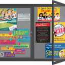 Lockable Outdoor Enclosed Bulletin Board, Weatherproof Cork Noticeboard with Locking Door, Wall-Mounted Aluminum Framed Display Case for Messages(Black Frame & Grey Felt, 44x32 in)