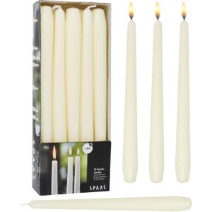 Taper Candles,Tapered Candlesticks - Dripless 10 Inch Ivory Candles, Unscented Tall Dinner Candle, Long 8 Hour Burning Household Candles, 10 Pack