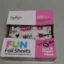 ForPro Professional Collection FUN Cool & Happy Vibes Foil Sheets, Aluminum, Pop-Up Foil Dispenser, Hair Foils for Color Application & Highlighting Services, Food Safe, 5 W x 10.75 L, 100-Count