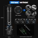Goreit Super Bright LED Flashlight - 30W Output for 50000 Lumens & 3937ft Beam, USB-C Rechargeable with 12H Runtime, IP67 Waterproof Powerful Handheld Linternas for Home, Camping, Hiking, Emergency