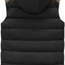 ZSHOW Women's Outerwear Vest Casual Thicken Qulited Winter Puffer Vest Hooded Warm Fleece Jacket (Black), Large