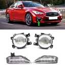 Front Bumper LED Fog Light Signal Lights Fit for Infiniti Q50 Q50S Sport 2014 2015 2016 2017 2018 2019 2020
