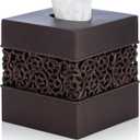 Essentra Home Bronze Finish Square Tissue Box Cover for Bathroom Vanity Counter Tops Also Great for Bedrooms and Living Rooms