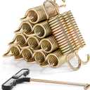 LUDACOO 8.5" Trampoline Springs, Heavy Duty Stainless Steel Trampoline Accessories with Swivel & Straight Hooks, Universal Trampoline Replacement Parts Includes T-Hook Tool, 24 Pack