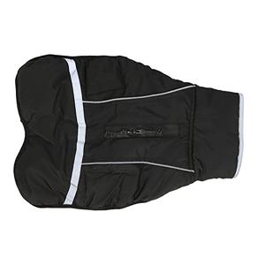 Pet Plush Collar Warm Jacket Cotton Reflective Loose Dog Autumn Winter Coat for Small Medium Dogs Black (M)