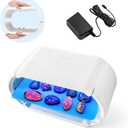 BUSOHA 2 in 1 UV Light for Resin, New Faster Curing Two-Sided UV Resin Light with 48 LED Beads, UV Resin Lamp with Adjustable Time Setting (1m, 3m, 5min), Resin Accessories for Uniform Resin Curing