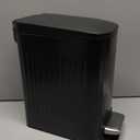 TrashAid Small Black Bathroom Trash Can with Lid Soft Close, 6 Liter / 1.6 Gallon, Stainless Steel Garbage Can with Removable Inner Bucket, Step Pedal, Slim Wastebasket for Toilet, Office, Bedroom