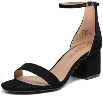 DREAM PAIRS Women's Low-Chunk Low Heel Pump Sandal, Size: 8.5
