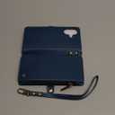 Defencase Compatible with iPhone 17 Case Wallet with RFID Blocking Card Holder for Women and Men, Fashion PU Leather Magnetic Snap Flip Zipper Strap Wallet Phone Case for iPhone 17 6.3", Dark Blue