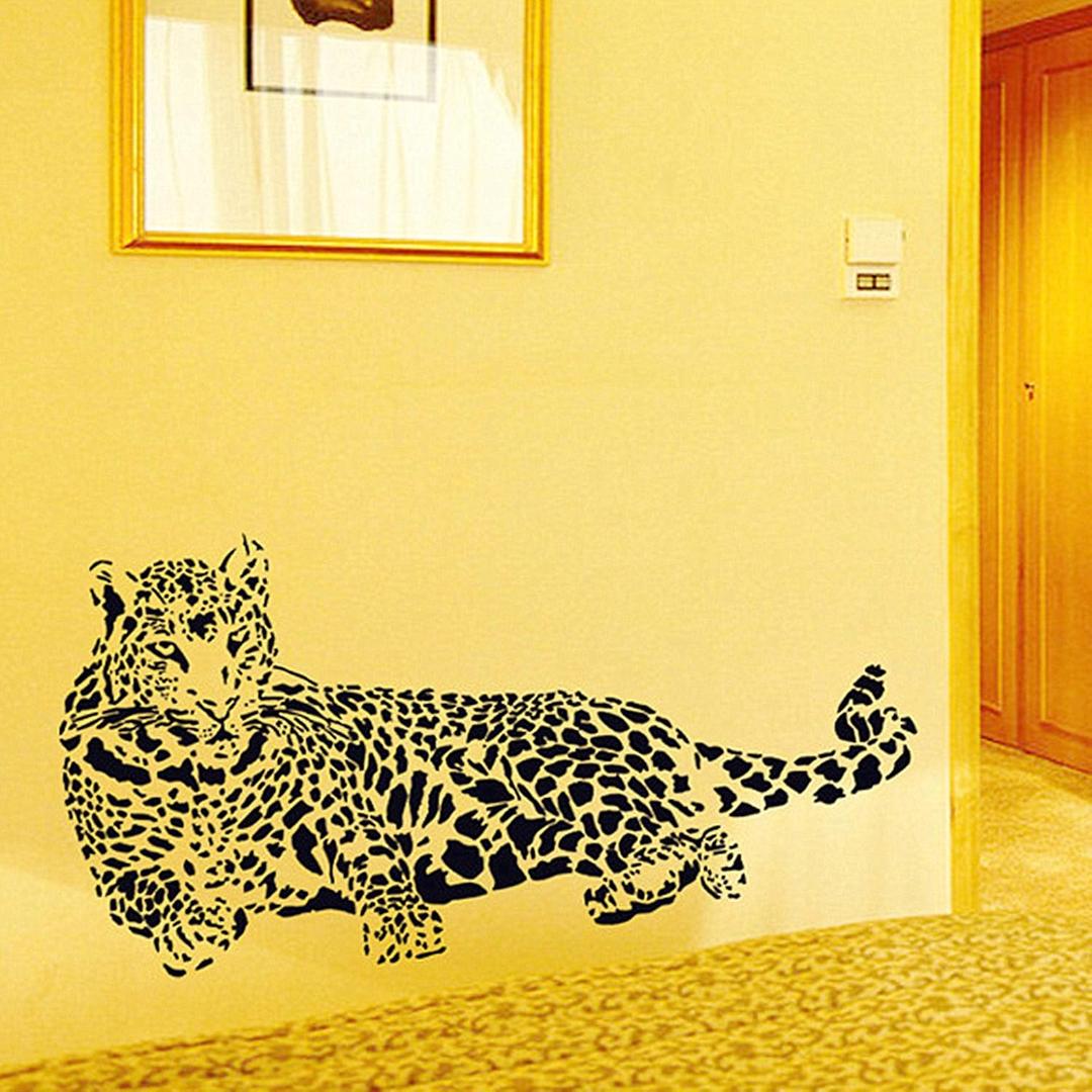 ROFARSO Lifelike Large Cool Leopard Animal Wall Stickers Removable Wall Decals Art Decorations Decor for Bedroom Living Room Car Murals