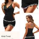 Daci Womens Tankini Swimsuits with Skirt - 2 Piece Tummy Control Bathing Suits Knot Twist Tankini Sets 2025 (M)